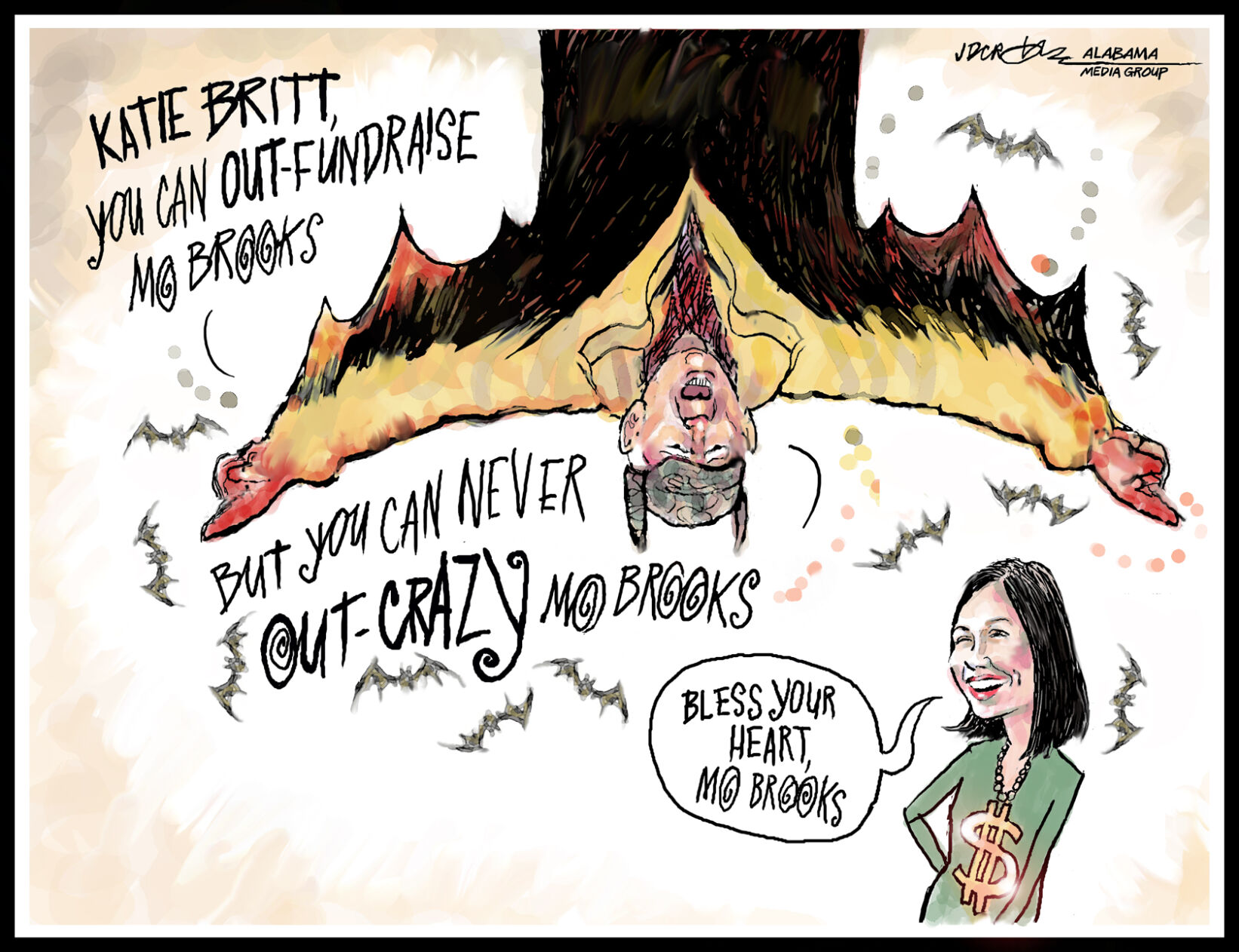 Katie Britt can out-fundraise Mo Brooks, but she can’t out-crazy him
